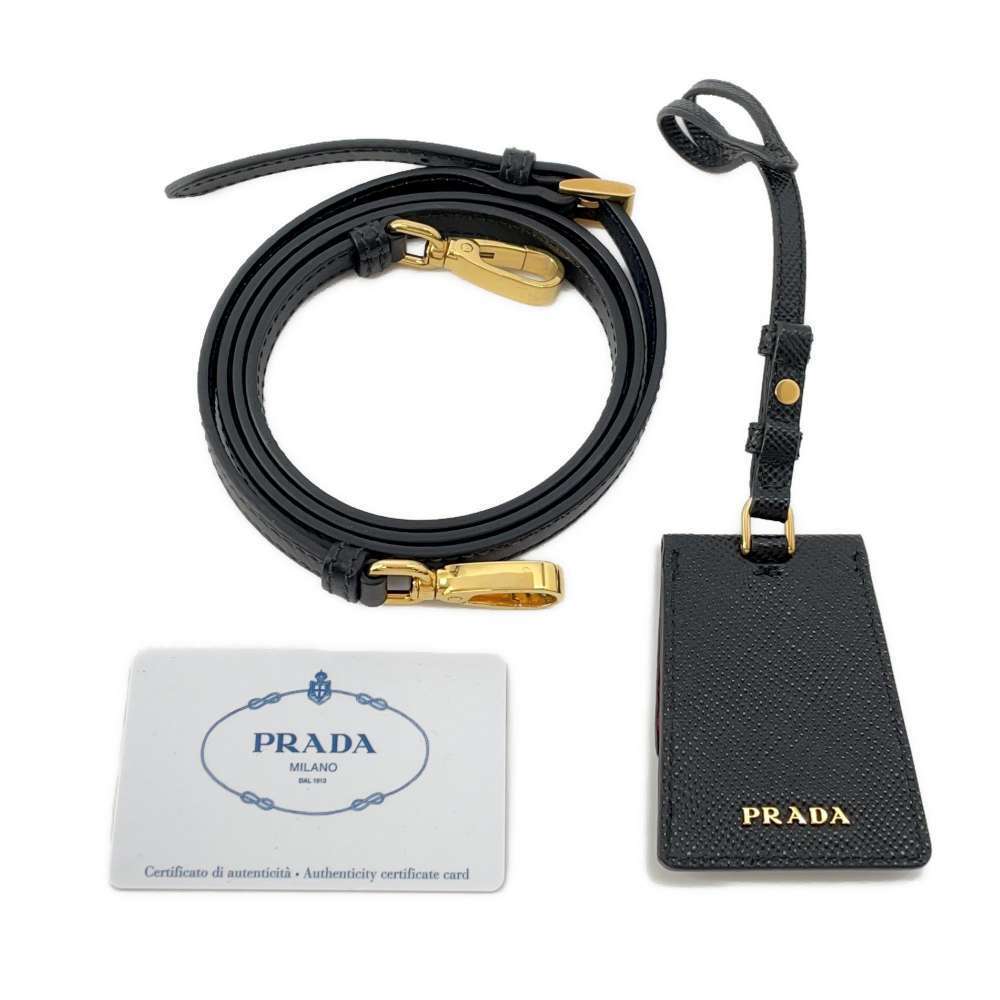 Prada handbag Saffiano Panier leather shoulder bag black - Picture 10 of 10
